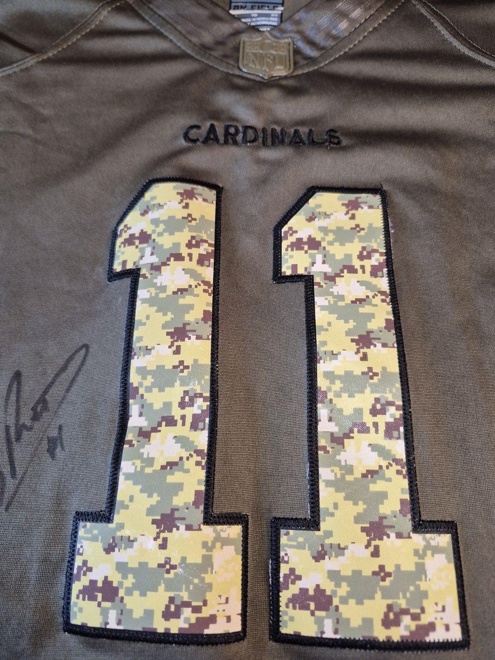 Arizona Cardinals #11 Fitzgerald SIGNED Camo Jersey - Picture 4 of 12